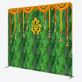 Aperturee - Aperturee Green Indian Ganesha Photography Pillow Case Backdrop